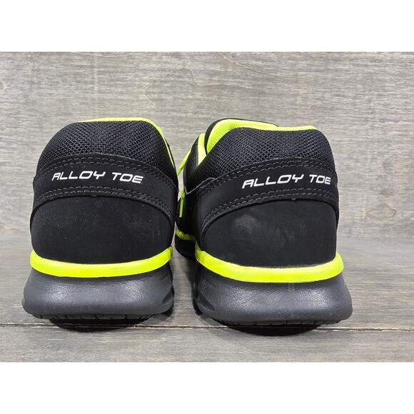 Skechers Flex Sole Work Alloy Toe Black Neon Safety Sneakers Size 10 Men Wide - Picture 4 of 10